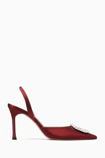 Camelia 95 Crystal  Slingback Pumps in Satin