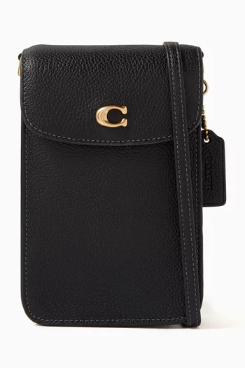 Phone Crossbody Bag in Pebbled Leather