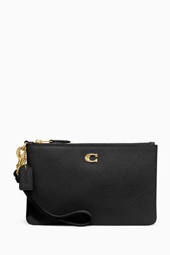 Small Wristlet Pouch in Leather