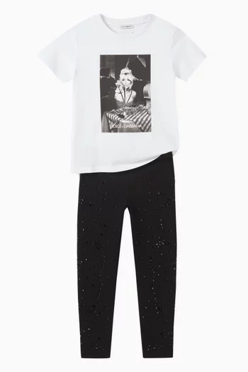 Logo Tape Crystal-embellished Leggings in Jersey