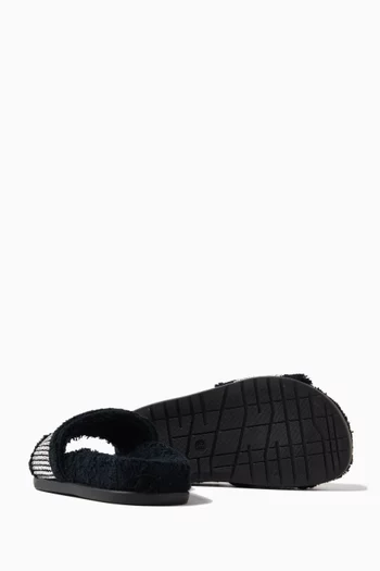 Crystal Embellished Slides in Terrycloth