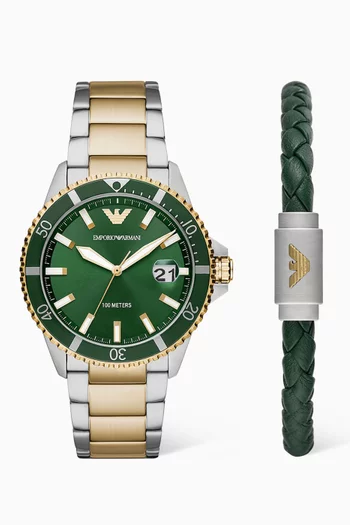 Diver Chrono Watch, 43mm and Bracelet Set