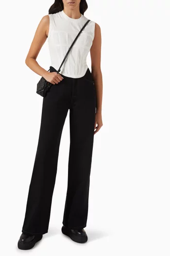 Ribbed Corset Tank Top in Organic Cotton