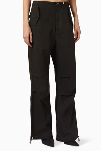 Toggle Parachute Pants in Organic Cotton-blend Twill