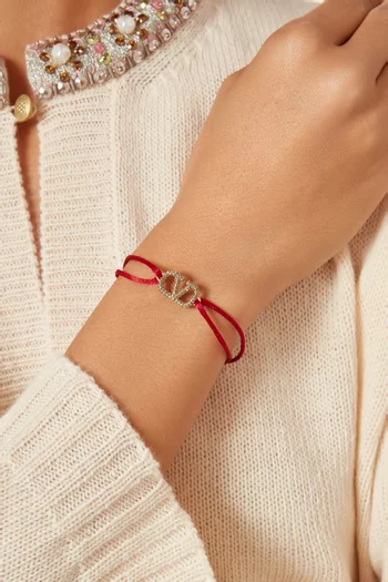 Valentino Garavani VLOGO Cord Bracelet in Fabric