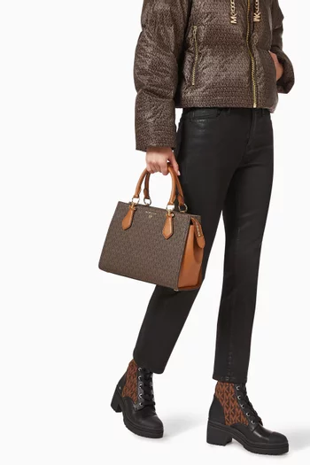 Medium Marilyn Satchel Bag in Signature Logo Canvas
