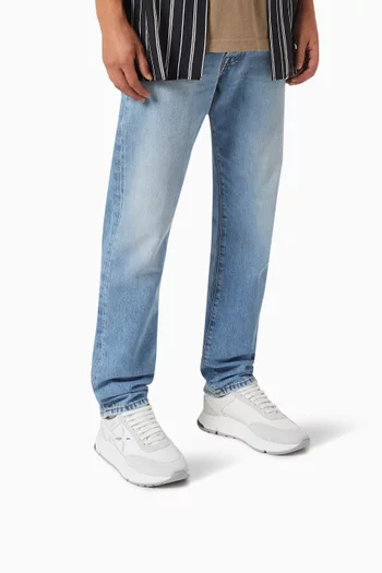 Rush Low Top Sneakers in Leather and Suede