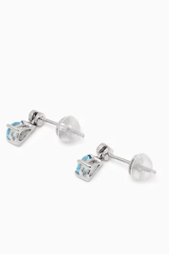 Topaz & Diamonds Earrings in 18kt White Gold