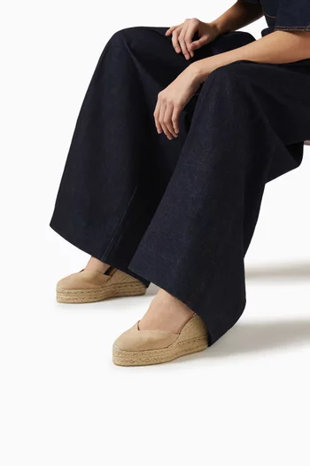 Chiara 110 Lace-up Espadrille Wedges in Canvas