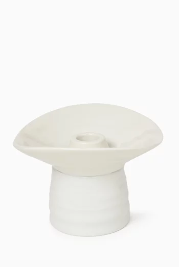 Dubai Low-rise Candle Holder in Porcelain