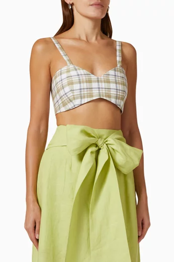 Blythe Checked Crop Top in Cotton-blend