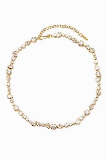 A Few Good Anti-Heroes Crystal Choker Necklace in 14kt Gold Vermeil