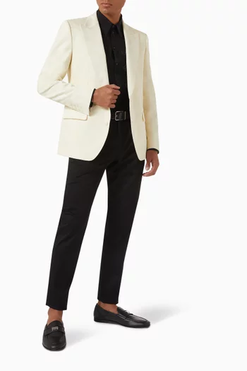 Single-breasted Blazer in Cotton-jacquard