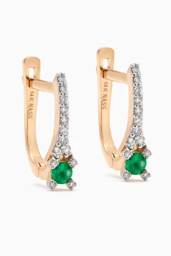 Mini Pavé Huggies in 14kt Gold