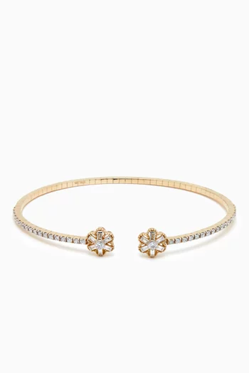 Blossom Pavé Diamond Open Bandle in 14kt Gold