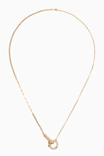 Fermoir Rond Rectangle Diamond Necklace in 18kt Gold