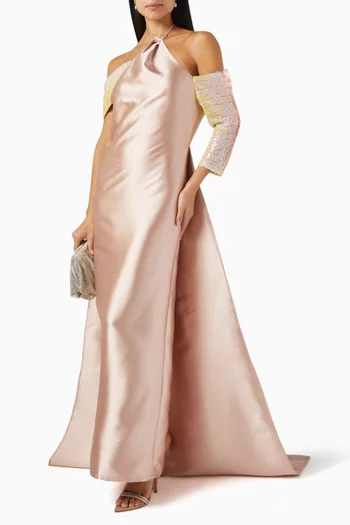 Halterneck Gown in Satin