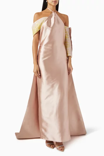 Halterneck Gown in Satin