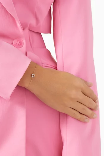 Mini Square Diamond Chain Bracelet in 14kt Gold