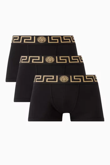 Greca Border Trunks in Stretch Cotton, Set of 3