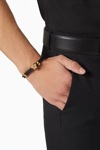 Medusa Bracelet in Braided Leather