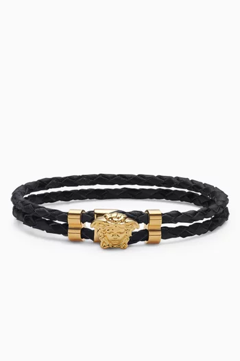Medusa Bracelet in Braided Leather