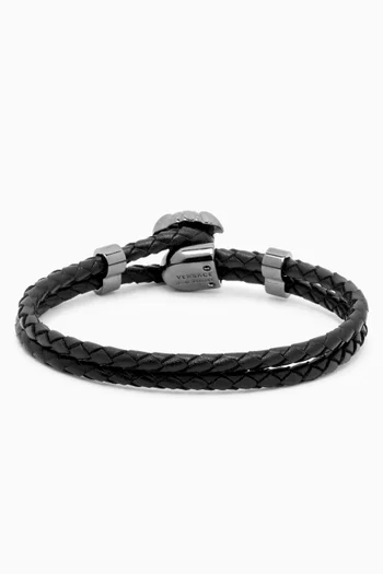 Medusa Bracelet in Braided Leather