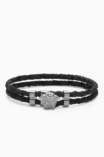Medusa Bracelet in Braided Leather