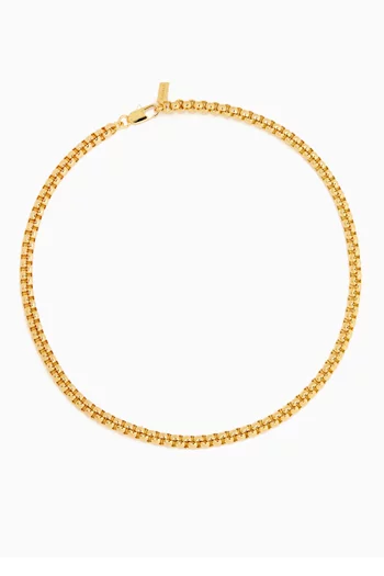 Spherical Chain Necklace in 18kt Gold-plated Brass