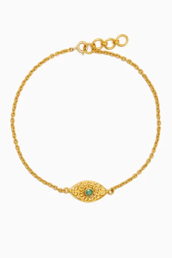 The Gem Palace Eye Charm Bracelet in 22kt Yellow Gold