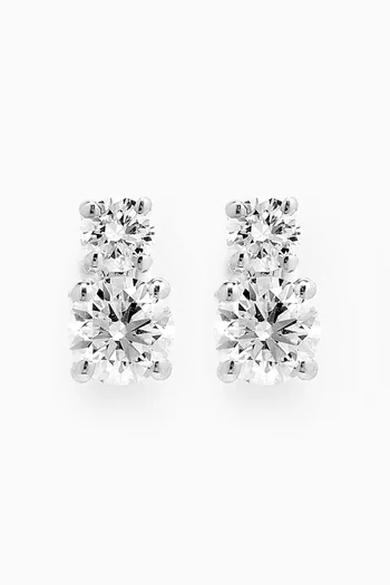 Diamond Mini Cluster Earrings in 18kt White Gold