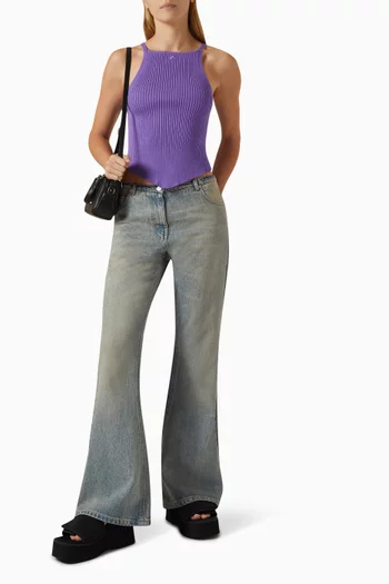 Pointy Tank Top in Ribbed Knit