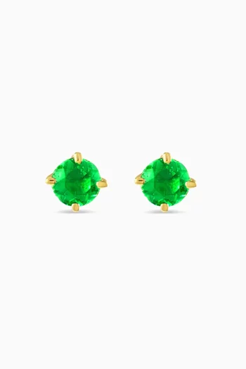 Colombian Emerald Stud Earrings in 18kt Gold