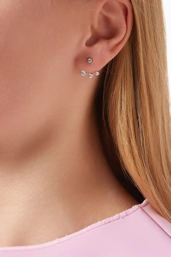 Triple Rainbow Diamond Earrings in 18kt White Gold