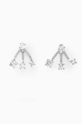 Triple Rainbow Diamond Earrings in 18kt White Gold