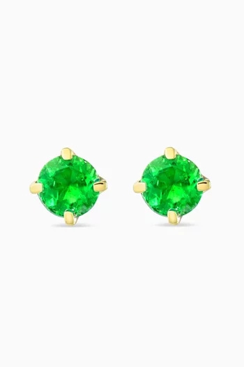 Colombian Emerald Stud Earrings in 18kt Gold