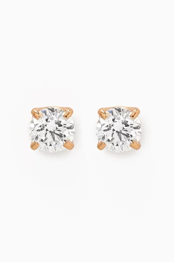 Round Diamond Stud Earrings in 18kt Gold