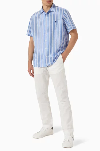 Straight-Fit Trousers in Linen Blend