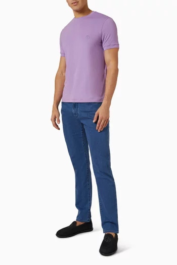 تي شيرت بفتحة رقبة مستديرة فيسكوز جيرسيه