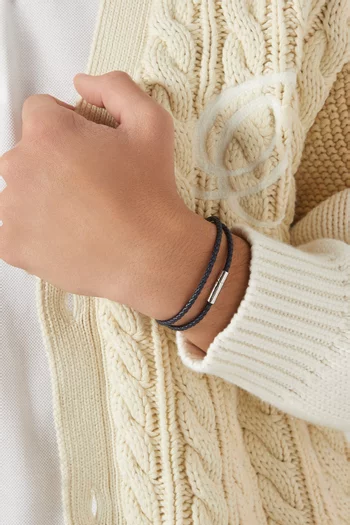 Gianni Double Tour Bracelet in Woven Leather