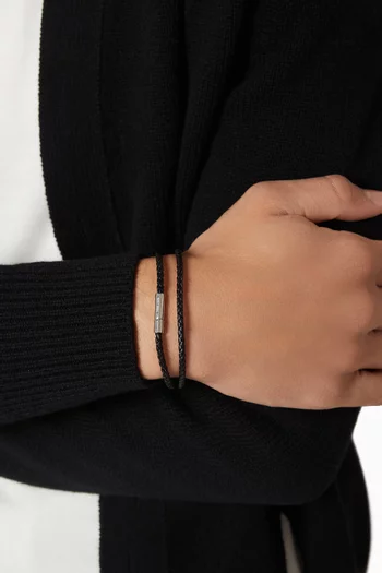 Gianni Double Tour Bracelet in Woven Leather