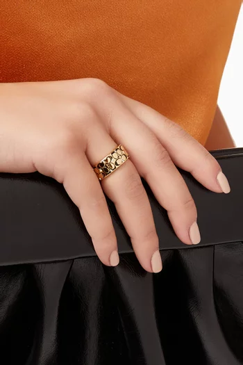 Quilted C Band Ring in Metal