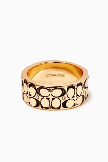 Quilted C Band Ring in Metal