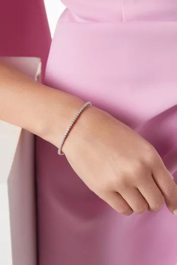 Barq Diamond Bangle in 18kt White Gold