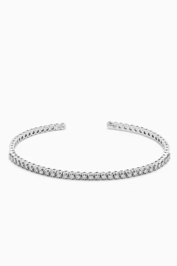 Barq Diamond Bangle in 18kt White Gold