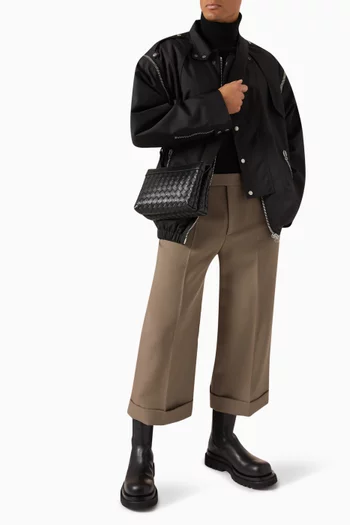 Classic Intrecciato Crossbody Bag in Leather