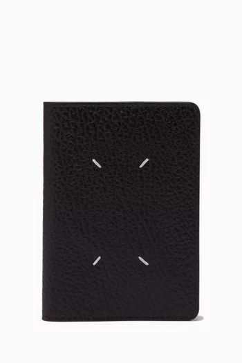 Signature Four-Stitch Passport Cover in Grained Leather