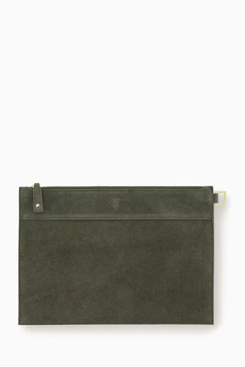 Medium The Beirut Pouch in Suede Leather