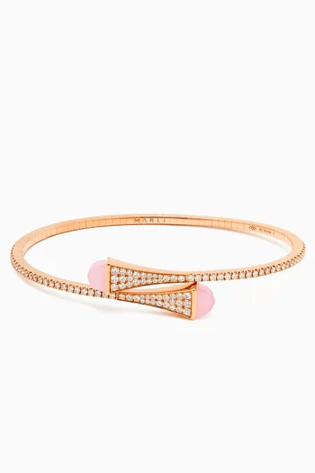 Cleo Diamond Midi Slip-on Bracelet in 18kt Rose Gold