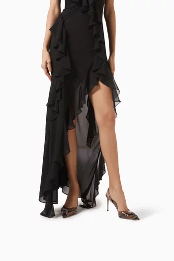 Arbor 80 Crystal-bow Slingback Pumps in PVC